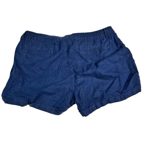 Gap Women's Navy Blue Linen Blend Tie Waist Casual Shorts Size 6 Summer Mid Rise - Picture 2 of 4